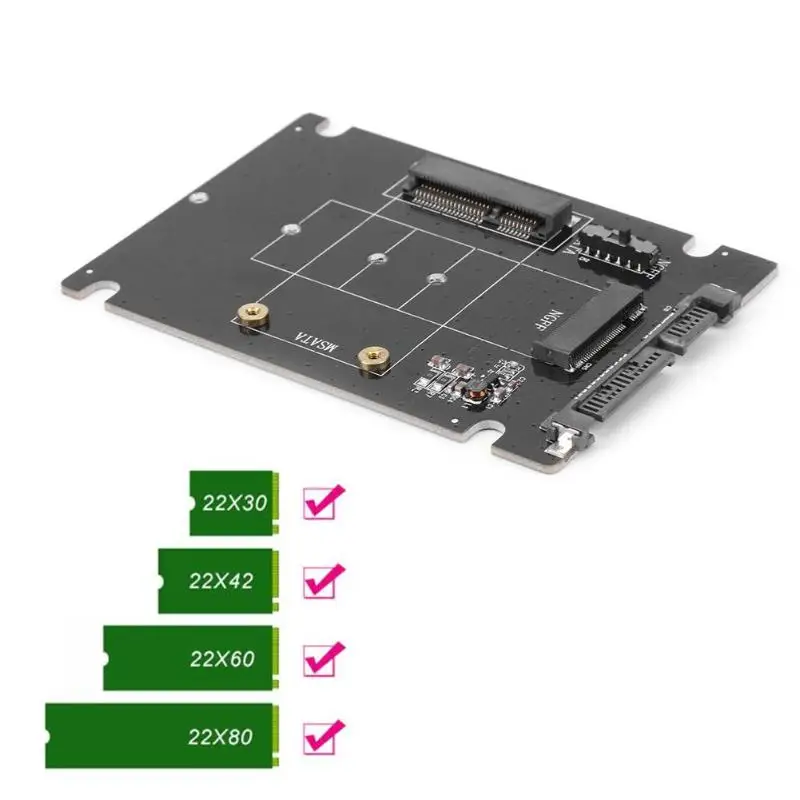 MSATA к NGFF M2 к SATA3 адаптер конвертер mSATA/NGFF SSD до 2,5 дюймов SATA адаптер Поддержка mSATA SSD+ M.2 NGFF SSD