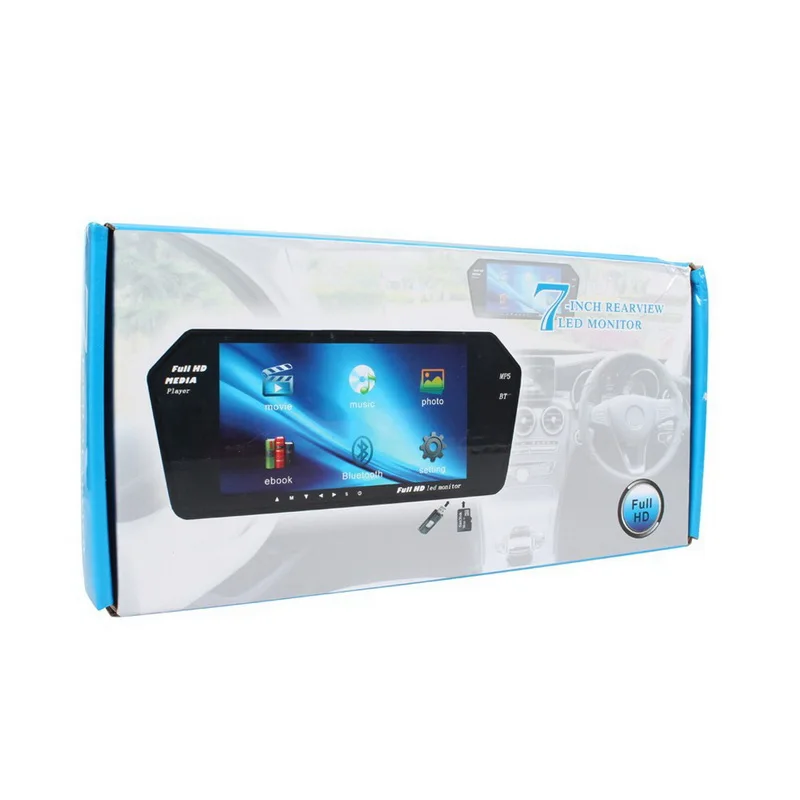 Full HD 7 &quotавтомобильный TFT ЖК монитор зеркало заднего вида Со встроенным Bluetooth Mp5 FM