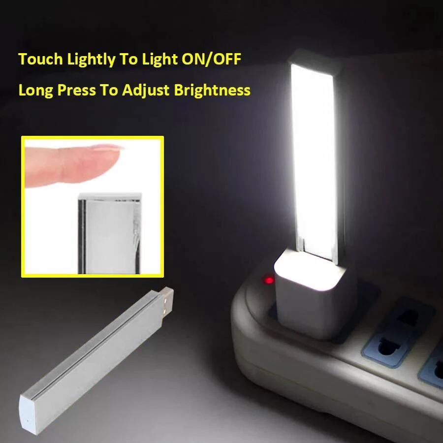 

Portable 10CM Mini USB LED Light Touch Dimmer 8 Leds Indoor Book Light For PC Computer Notebook Reading Lamp