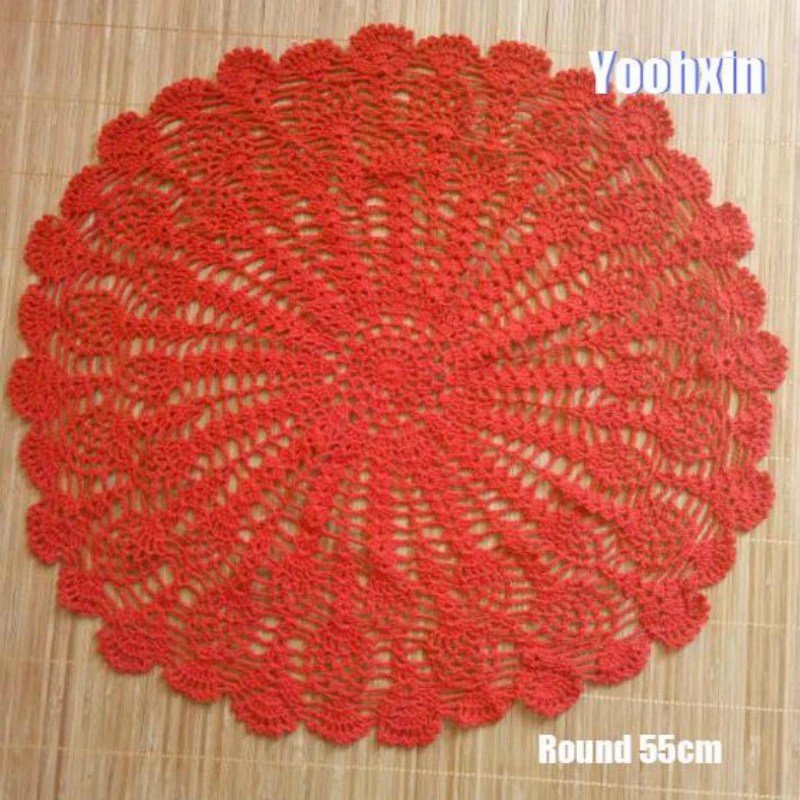 

Luxury Round Lace Cotton Table Place Mat Crochet Coffee Placemat For Dish Pad Christmas Coaster Cup Mug Tea Dining Doily Kitchen