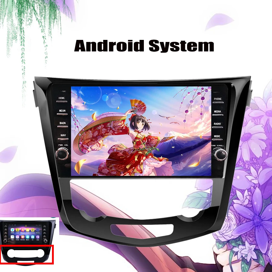 Perfect 2 DIN 9"Android 9.0 Car Radio Stereo GPS Navigation Head Unit For 2013 2014-2016 2017 2018 19 Nissan QashQai X-Trail Map Stereo 1