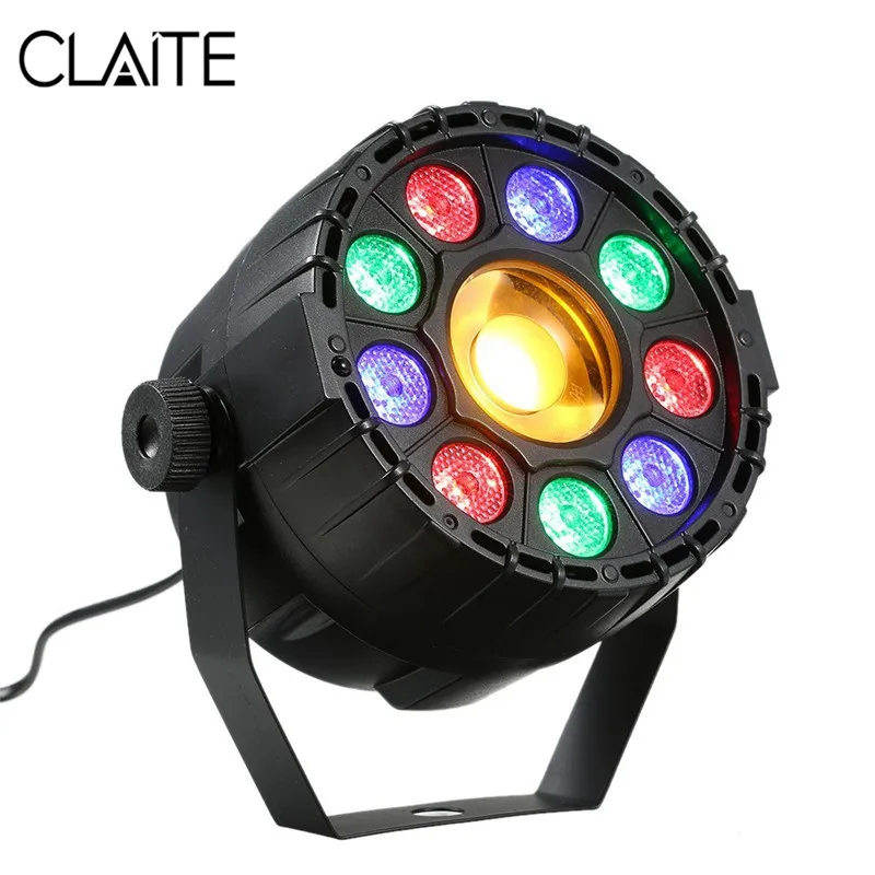 CLAITE 15 Вт RGB + желтый LED свет Par 10 Звук дистанционное управление для DJ партии с вилкой