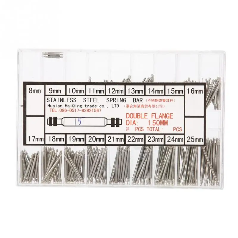 

270 Pcs Stainless Steel Watchband Spring Bar 8-25mm Watch Strap Ear Sets Repair Watch Ear Set Repair Tools