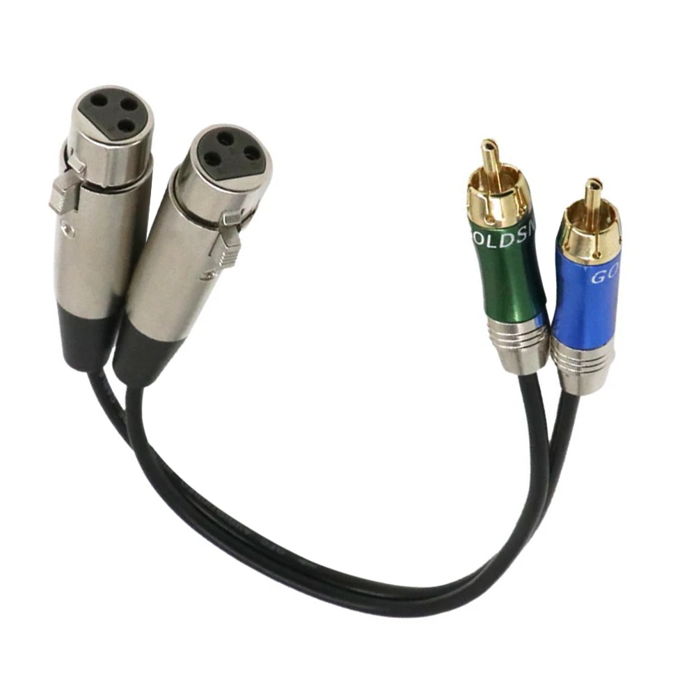 Двойной XLR Женский к двойному RCA Мужской конвертер Соединительный кабель шнур