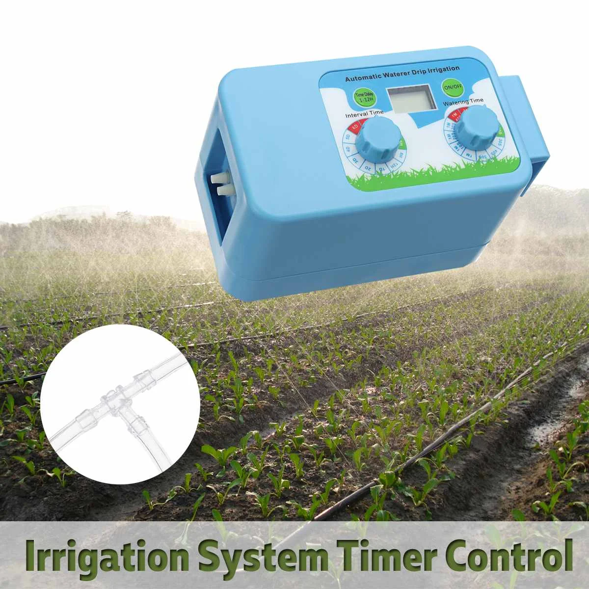 

Automatic Drip Irrigation Watering Timer System Interval Garden LCD Controller