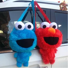 Большой милый мультфильм Улица Сезам плюшевые рюкзак Elmo Cookie Monster животные кукла для детей обувь девочек Подарки