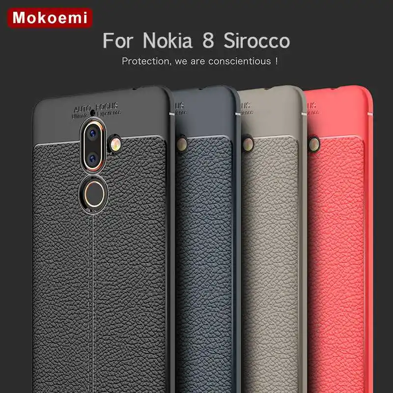 Mokoemi модный Ударопрочный Мягкий чехол Lichee 5 дюйма для Nokia 8 Sirocco телефона |