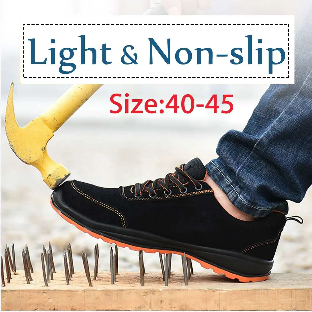 

40 41 42 43 44 45 Men Outdoor Anti-slip Steel Toe Cap Work Safety Shoes Anti-puncture Breathable Construction Safety Boots Shoes