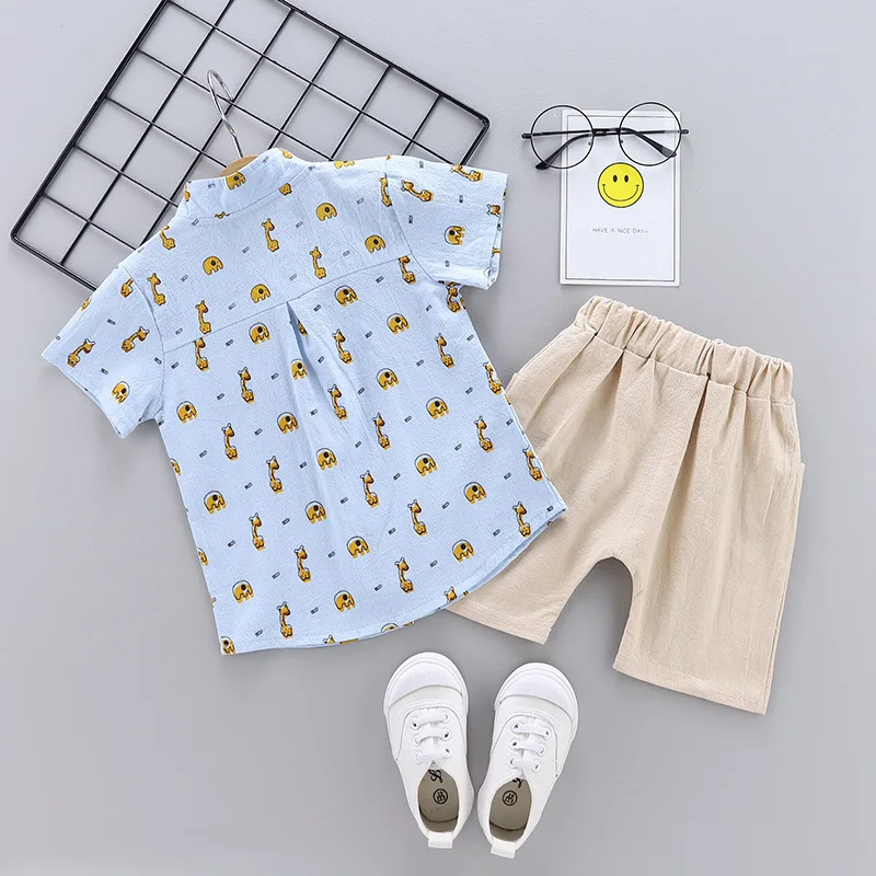 Summer Children Baby Boys Girls Cotton Clothes Kids Cartoon T-Shirt Shorts 2pcs/Sets Toddler Fashion Clothing Infant Tracksuits