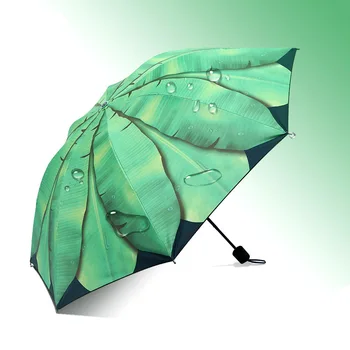 

Green Pineapple Leaf Umbrella Rain Women 3-Folding Windproof Umbrellas Rain for Men Female Sunny Rain Umbrella Paraguas Plegable