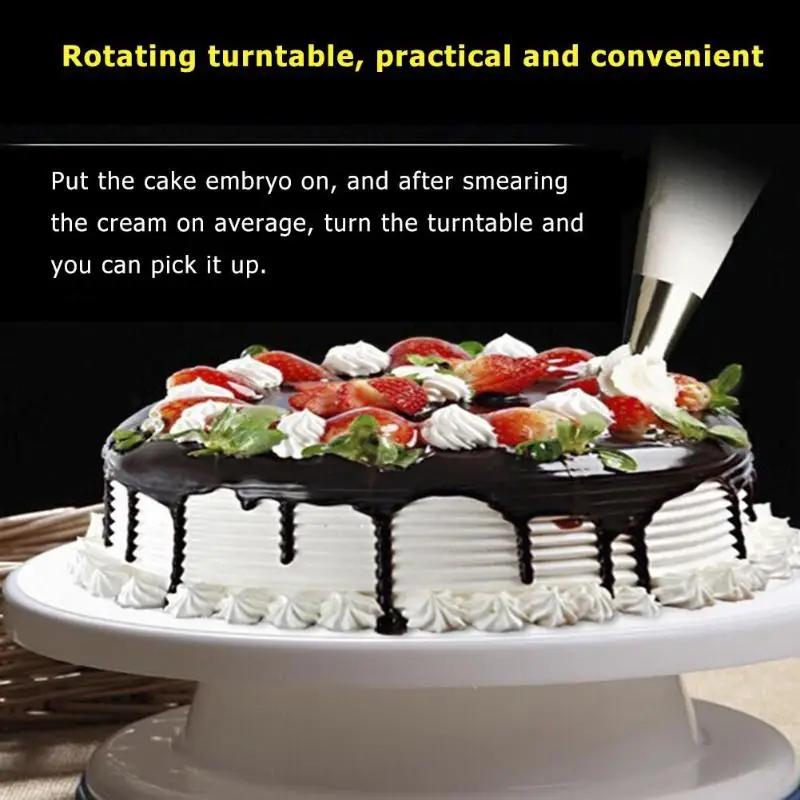 Пластиковая Поворотная подставка для торта, вращающаяся подставка для торта, пластиковая подставка для украшения теста, противоскользящая круглая подставка для торта, поворотный стол, инструмент для выпечки