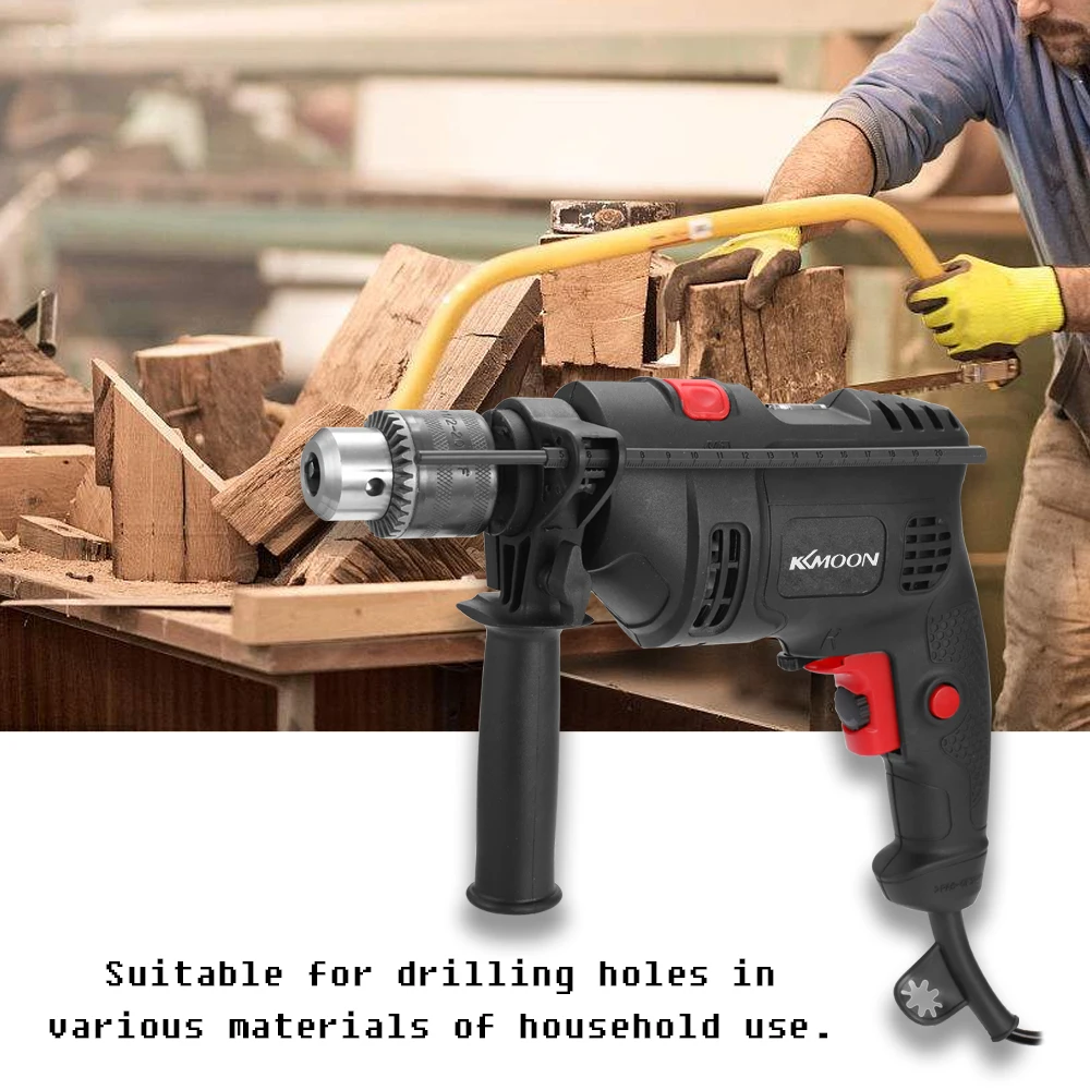 

220V Electric Impact Drill Multifunctional High Power Electric Dual-use Adjustable Speed Positive Negative Rotation Tool Kit