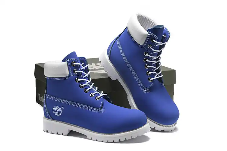 blue and white timberland boots