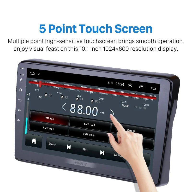 Discount Harfey Android 8.1 10.1" for Honda Vezel XRV 2014 car multimedia player Radio GPS Navigation system Bluetooth AUX USB WiFi SWC 2