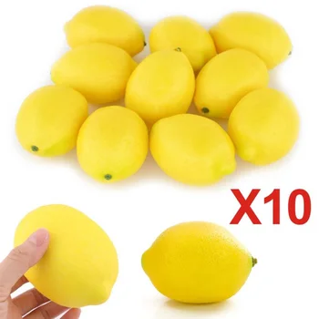 

6/10 PCS Bubble simulation Fake Lemon fruits Artificial Vegetables fruit Model House Kitchen Party Home Decoration fruit