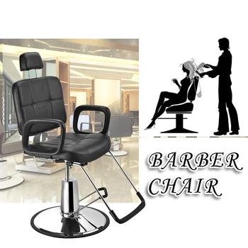 

Panana Salon Haircut Chair Barber Chair Hydraulic Lifting Chair Heavy Duty Steel & PU Leather Reclining Backrest