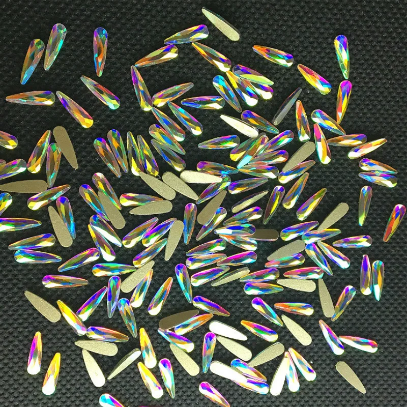 50 قطعة المسيل للدموع قطرة مسمار الفن الراين الماس نمط اكسسوارات 3d قوس قزح كريستال مجوهرات الأظافر سحر الديكورات هلام ستراس الأحجار الكريمة