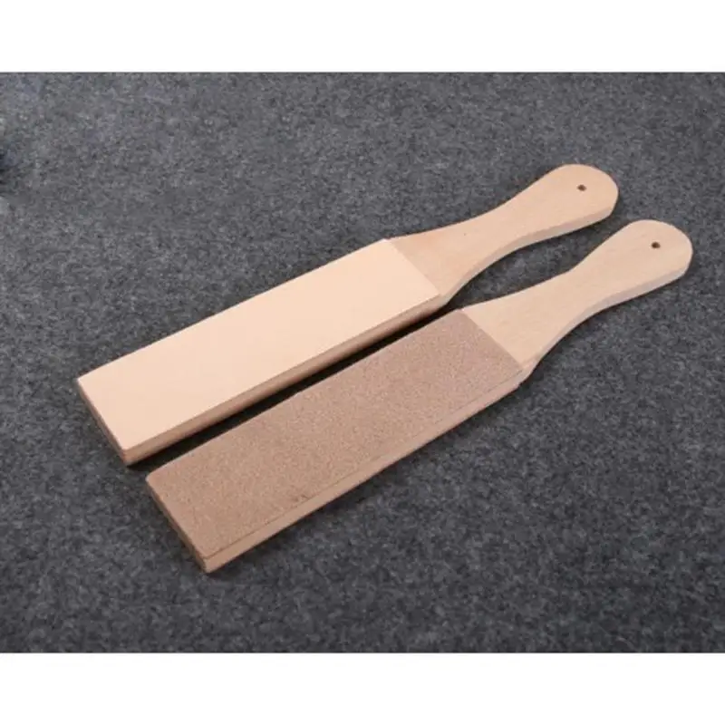 

DIY Handmade Wood Carving Leather Cutting Sharpening Double-faced Two-sided Whetstone Strop for Dagger Polishing Blade