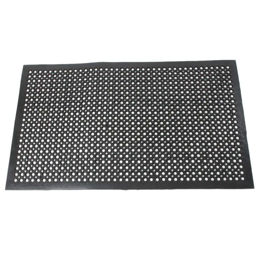 

1 Pcs Black Floor Mat Durable Bar Kitchen Industrial Multi-functional Anti-fatigue Drainage Rubber Non-slip Hexagonal Mat