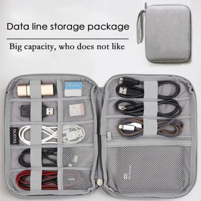 

Portable Multifunctional All in One Travel Bag Digital Accessories Storage Bag Data Cable USB Organizer Case