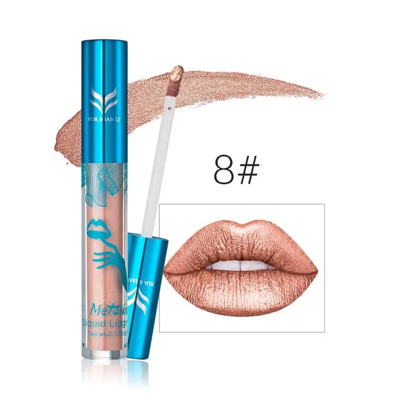 

Matte Lip Gloss Metallic Waterproof Long Lasting Gold Matte Liquid Metal Lipstick For Beauty Women Make Up