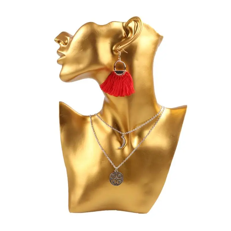  Necklace Stand Earrings Display Stand Showcase Pendant Holder Jewelry Figurine Display for Jeweller