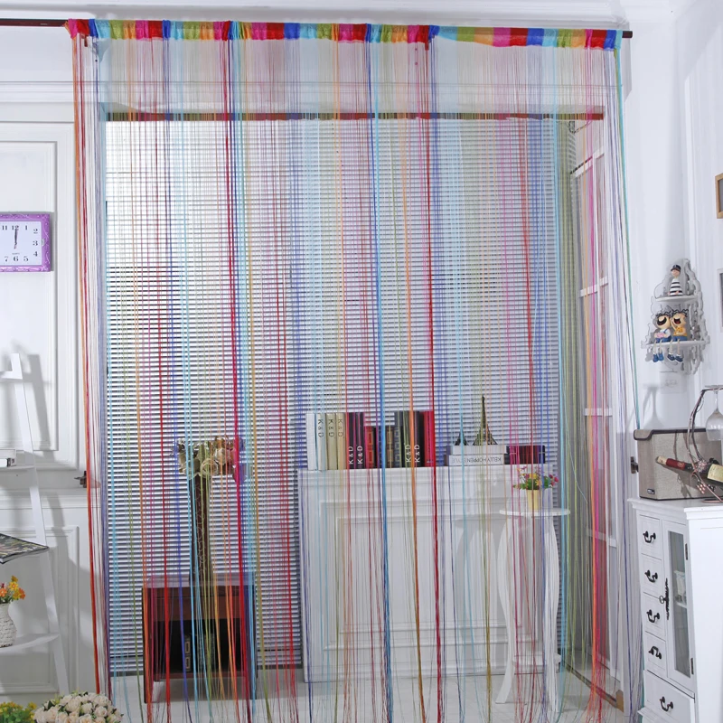 Rainbow String Line Curtain Patio Net Fringe for Door Fly Screen Windows Divider