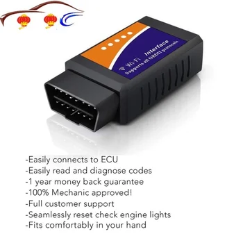 Автомобильный диагностический сканер Elm327, Wifi, OBD2, V1.5, с лучшим чипом, Elm 327, Wifi, OBD, подходит для IOS, Android, iPhone, Windows Автомобильный диагностический сканер Elm327, Wifi, OBD2, V1.5, с лучшим чипом, Elm 327, Wifi, OBD, подходит для IOS, Android, iPhone, Windows
