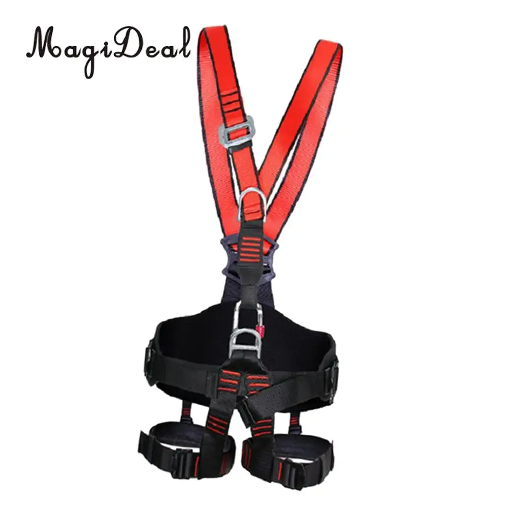 

Polyester Rock Climbing Rock Harness Adjustable Full Body Protect Waist Safety Belts for Men Women Outdoors