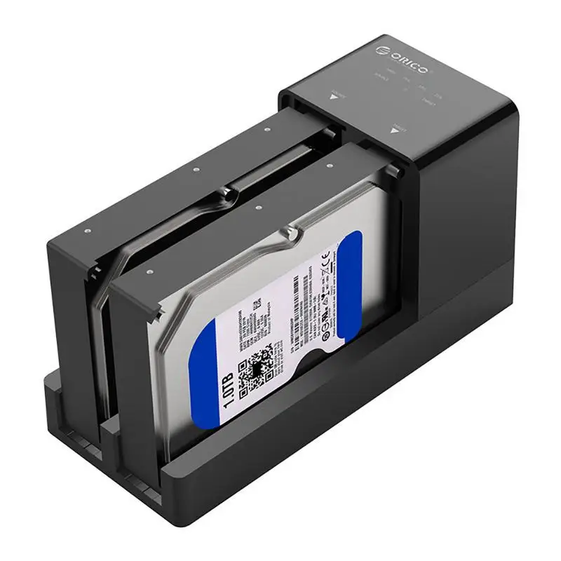 

Type-C HHD Box Hard Disk Drive Enclosure 2.5" 3.5 " Mobile Dual Disk Offline Copy Support 2TB