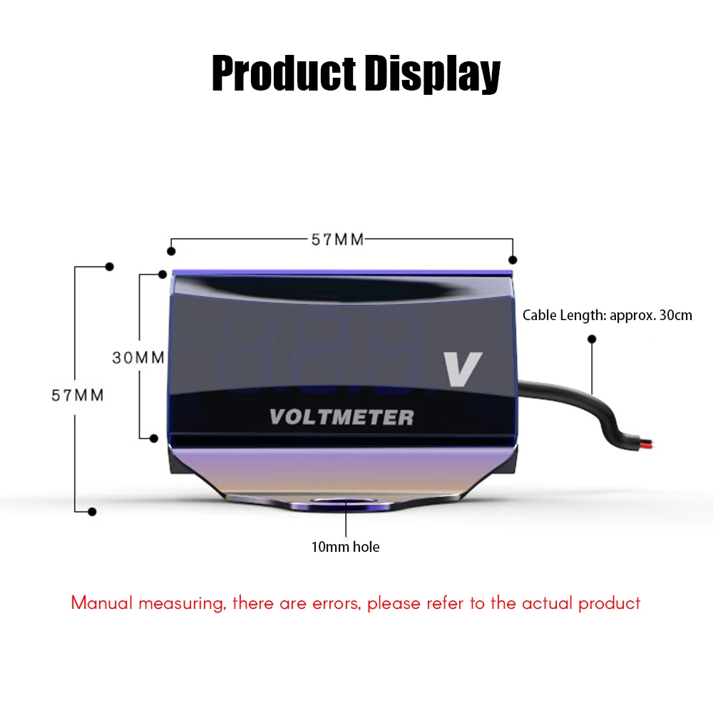 Универсальный мотоциклетный DC10-150V Цифровой вольтметр светодиодный дисплей Водонепроницаемый тестер напряжения батарея монитор Манометр с кронштейном