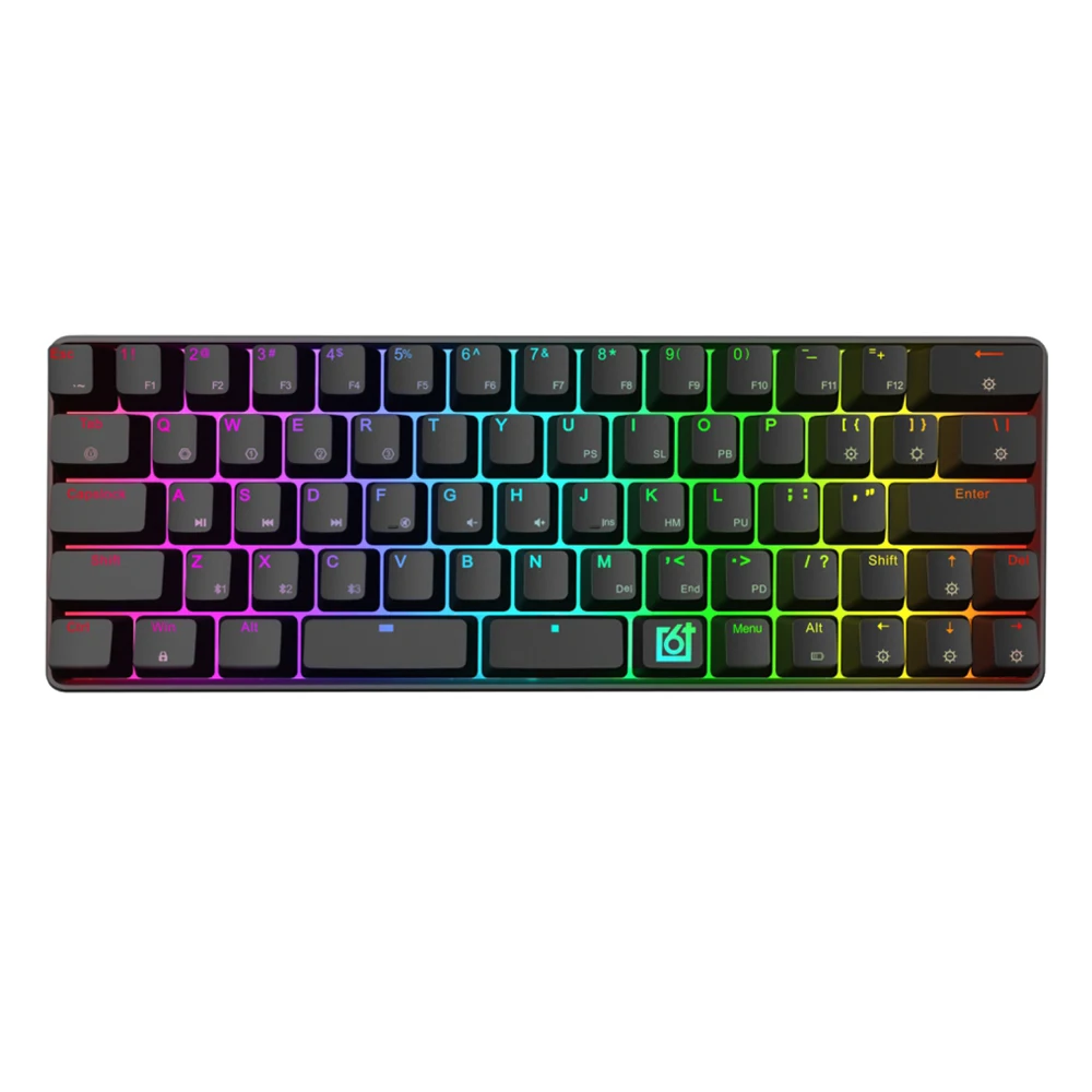 

Wireless GK66 Bluetooth USB-C Dual Mode Split-Spacebar Hot-swappable Gateron Optical Switch RGB Mechanical Gaming Keyboard
