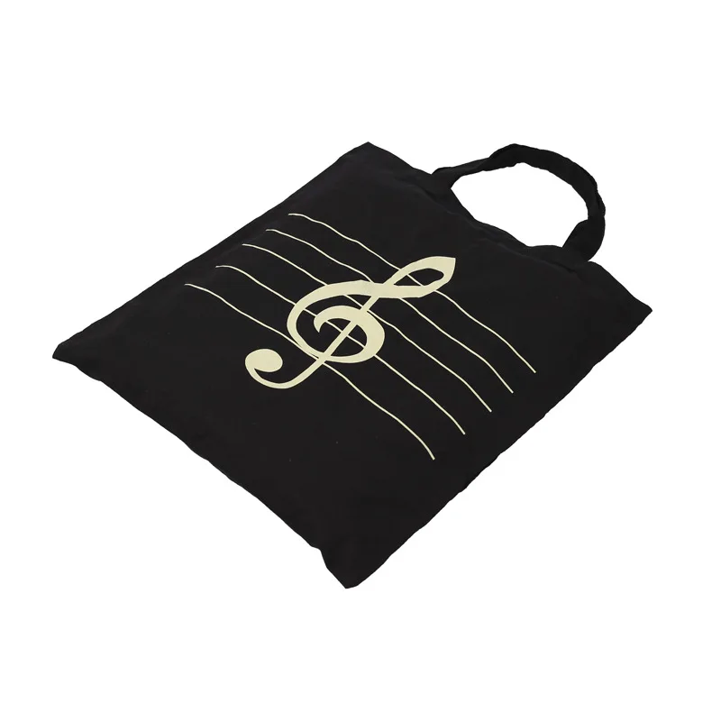 Музыка тема пианино, музыка, нота скрипичный ключ, подкладка из хлопка, ручная сумка хозяйственная сумка черного и белого цвета