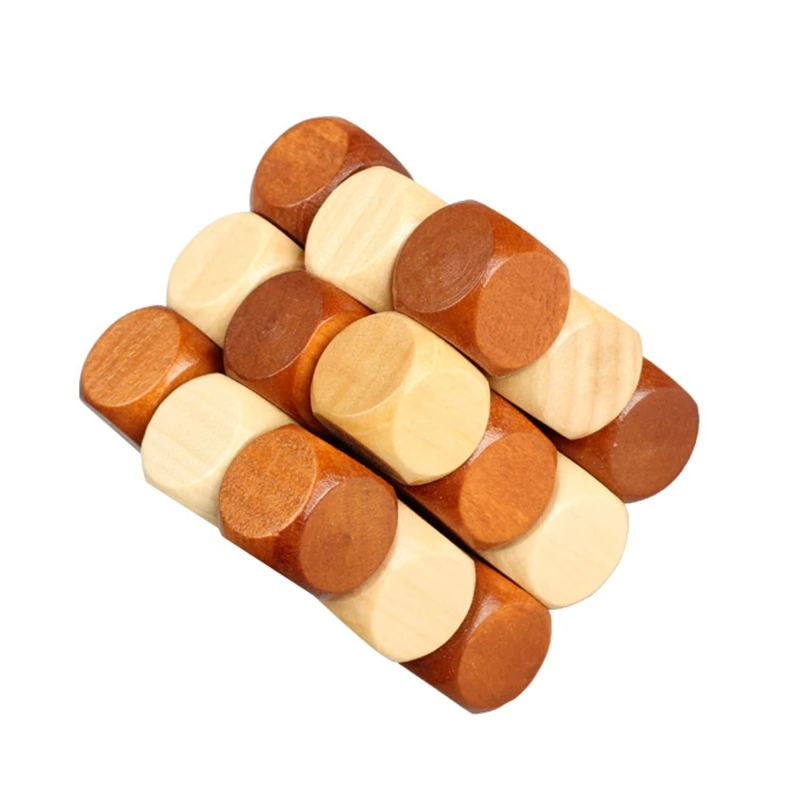 Dragon Tail Style Rubber Wood Adult Children Intelligence Puzzle Lock Toy     YJS Dropship