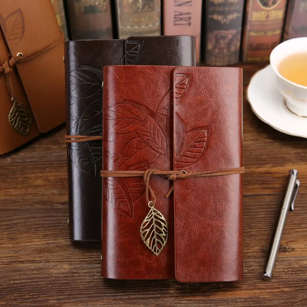 

Artificial Leather Vintage Travelers Notebook Diary Notepad Spiral Literature Note Book Paper Journal Planners School Stationery