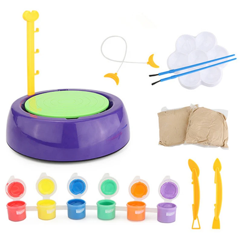 

Mini Diy Handmade Ceramic Pottery Machine Pottery Wheels Kids Arts Craft Educational Gift Toy For Children