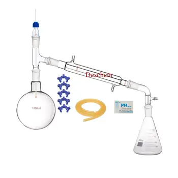 

1000ml 24/40 Glass Distillation Apparatus 500ml Erlenmeyer Flask Vacuum Device