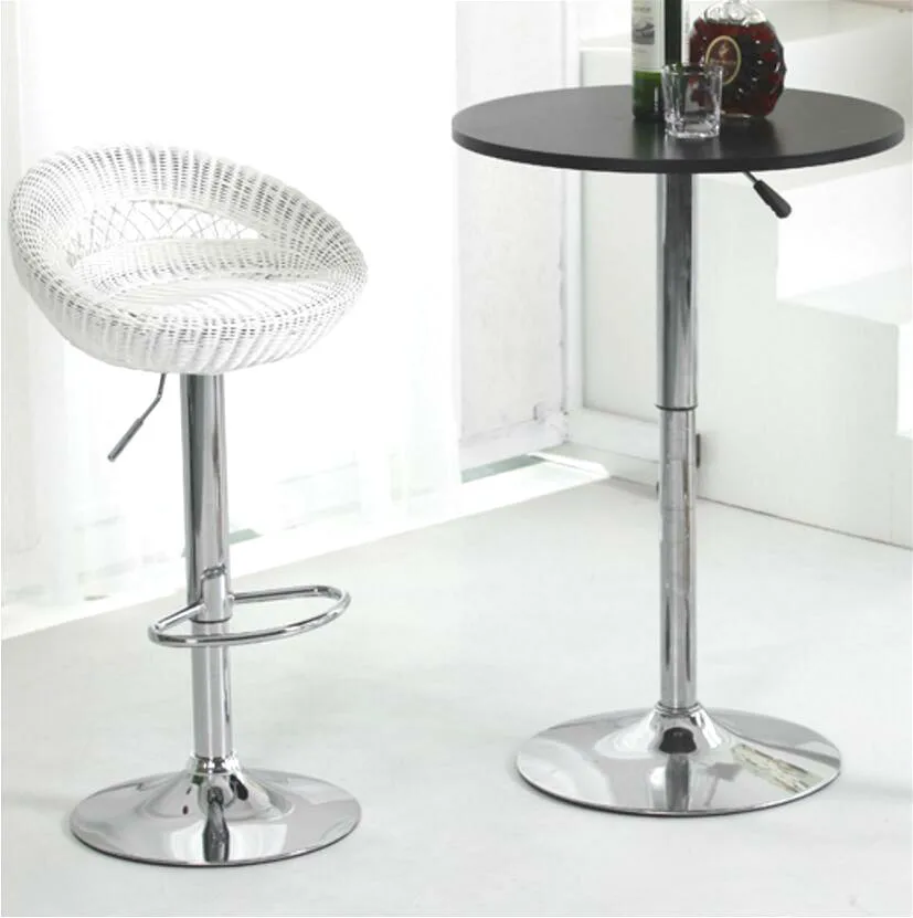 Quality Creative Lifting Wicker Chair Braided Swivel Bar Chair Stool Bird Nest Shaped Bar Stool Ergonomic Adjustable Height