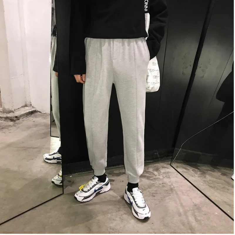 Men's Trousers 2019 Seasons New Youth Popular Loose Straight Sports Pants Neutral Feet Nine Pants Youth Casual Men's Clothing