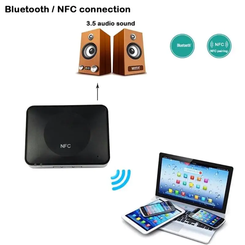 ALLOYSEED NFC 3 5mm Jack RCA Wireless Bluetooth Receiver AUX USB Stereo HiFi Music Audio Wireless Adapter For Headphone Phone TV