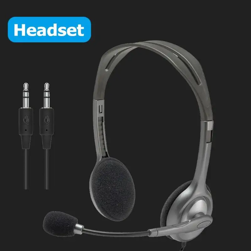 Стереогарнитура Logitech H110/H111 с поворотным шумоподавлением проводные наушники