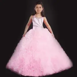Недорогие Платья с цветочным узором для девочек различных цветов по индивидуальному заказу, пышные платья до щиколотки для девочек, vestidos de