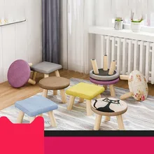 Взрослых табурет оригинальность небольшой табурет низкий табурет твердой древесины ткань для гостиной искусство бытовой круглый стул