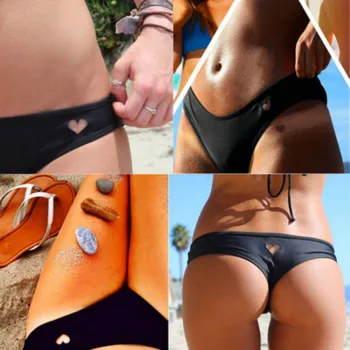 

2019 Hot Women's Underwear Bikini Shorts Classic Cut Heart Biquini Swim Shorts Women's Swimwear