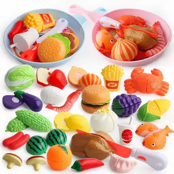 

RCtown Kids Pretend Play Simulation Food Kitchen Cutting Puzzles Toys Set Children Educational Toys Girls Gifts