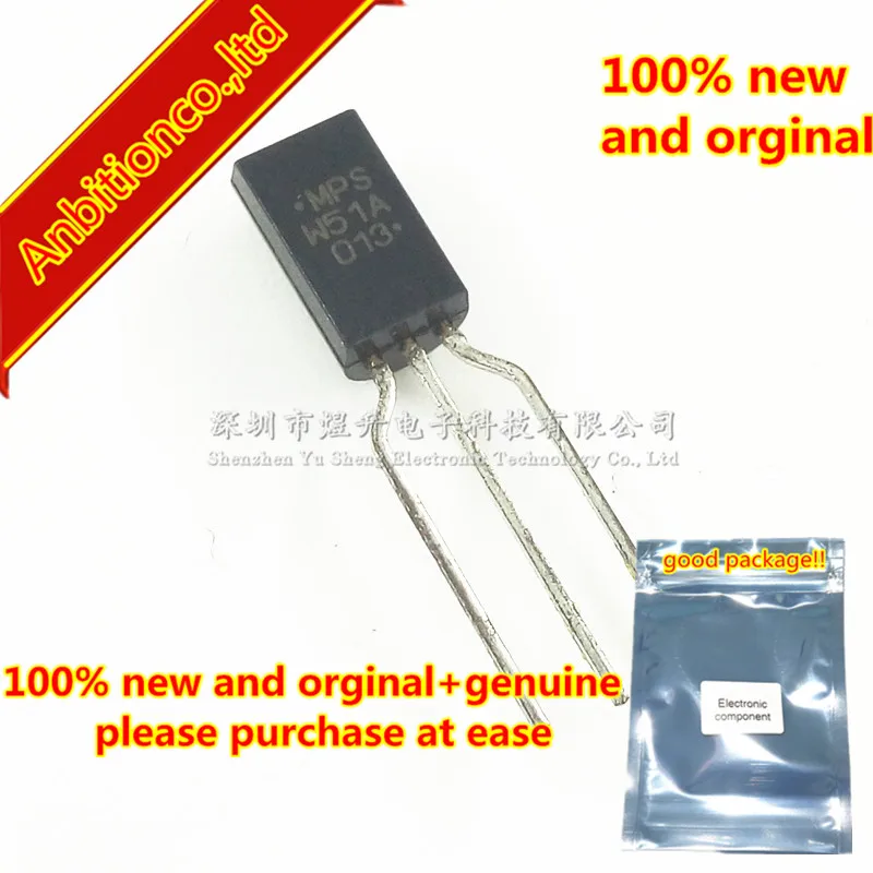

10pcs 100% new original MPSW51A MPSW51ARLRAG TO-92L in stock
