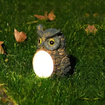 

SOLLED Solar Powered Light Sensor LED Owl Night Light Garden Yard Lamp Decoration