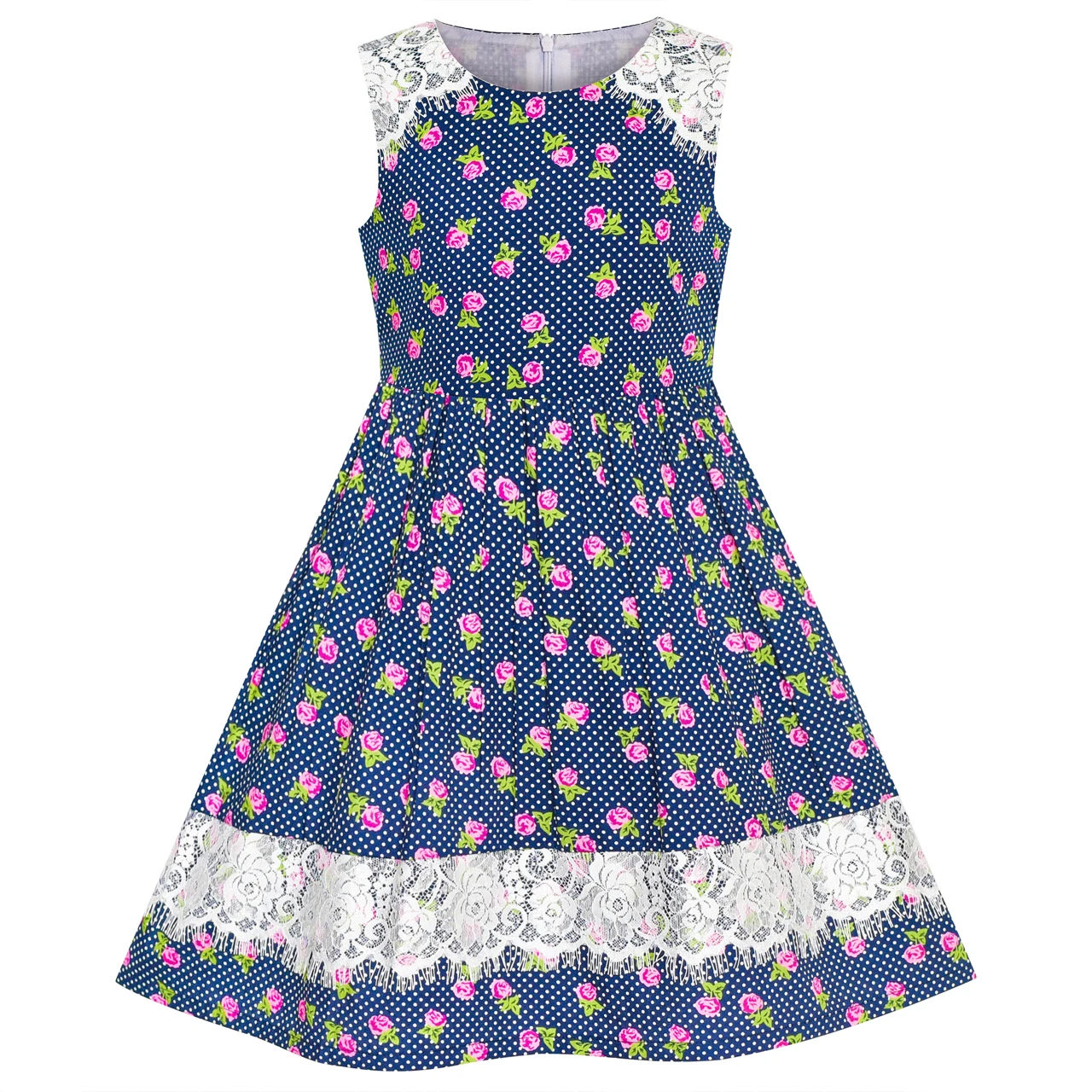 Sunny Fashion платья для девочек платье Пурпурный Цветок Лето Повседневная одежда