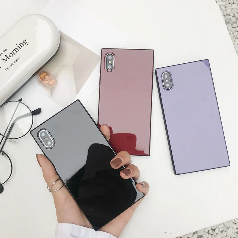 

Square Phone Case For iPhone X Xs Max XR Luxury Tpu Case For iPhone 7 8 Plus Cases Silicone Soft Tpu Luxury Cover Funda Coques