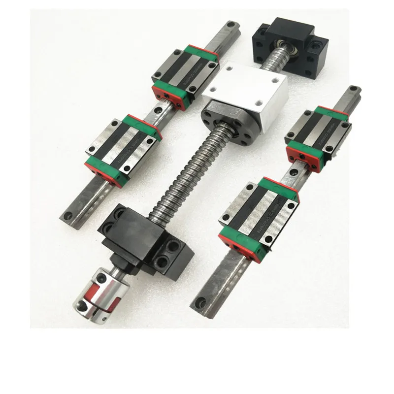 

6 sets linear rail HGR15 linear guide 300 600 1000mm+ linear blocks HGH15CA+SFU1605 ball screw+3 BK12/BF12+3 DSG16H nut+ Coupler